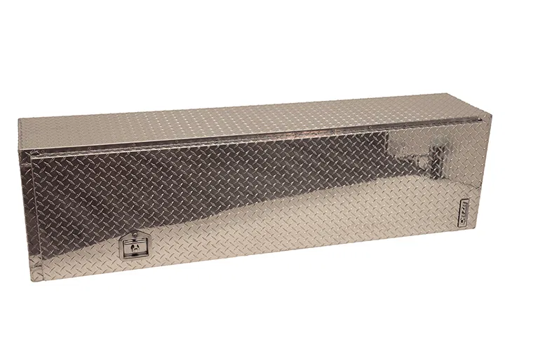 DZ71 – DEE ZEE Tool Box, Topside Bedrail Double Door Diamond Tread Silver Aluminum 90 Inch Length x 15.5 Inch Width x...
